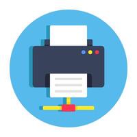 A colored design icon of printer vector