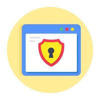 A colored design icon of web shield vector