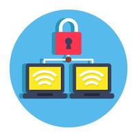 Perfect design icon of laptop network security vector