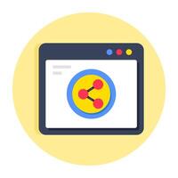 A colored design icon of web share vector