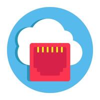 A colored design icon of cloud network port vector