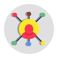 A flat design icon of user networking vector