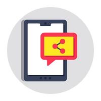 Modern design icon of mobile chat share vector