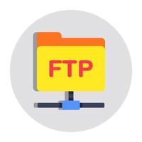 An icon design of ftp folder vector