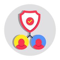 A colored design icon of team security vector