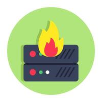 A trendy design icon of server burning vector