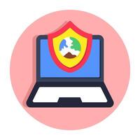 A colored design icon of global security vector