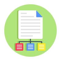 A colored design icon of file network vector