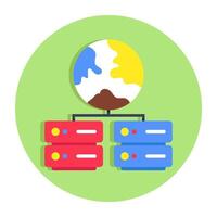 An Icon design of global network server vector