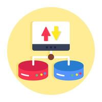 Creative design icon of server network upload vector