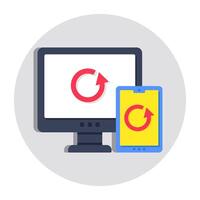 A flat design icon of responsive design vector
