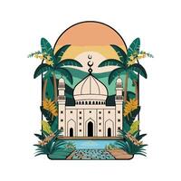 Islamic architecture in the middle east vector