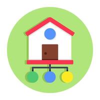 A colored design icon of home network vector