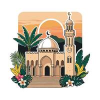 Islamic architecture in the desert vector