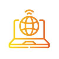 network Line Gradient Icon White Background vector
