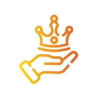 royalty Line Gradient Icon White Background vector
