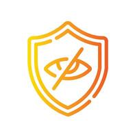 private Line Gradient Icon White Background vector