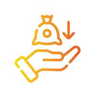 borrowing Line Gradient Icon White Background vector