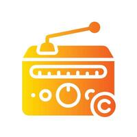 radio Flat Gradient Icon White Background vector