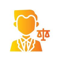 lawyer Flat Gradient Icon White Background vector