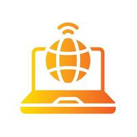 network Flat Gradient Icon White Background vector