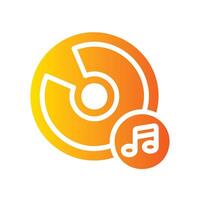 compact disc Flat Gradient Icon White Background vector
