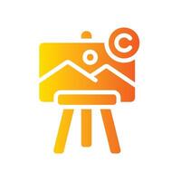 art Flat Gradient Icon White Background vector