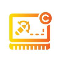 compact disc Flat Gradient Icon White Background vector