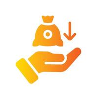 borrowing Flat Gradient Icon White Background vector