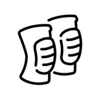 knee pads Line Icon White Background vector