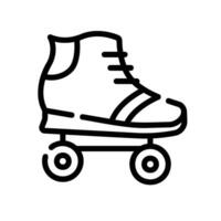 roller skate Line Icon White Background vector