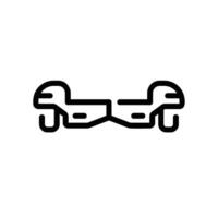hoverboard Line Icon White Background vector