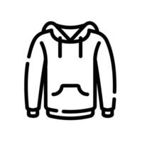 hoodie Line Icon White Background vector