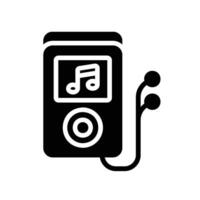 mp3 Glyph Icon White Background vector