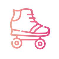 roller skate Line Gradient Icon White Background vector