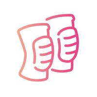 knee pads Line Gradient Icon White Background vector