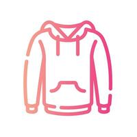 hoodie Line Gradient Icon White Background vector