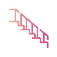 stairs Line Gradient Icon White Background vector