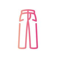 jeans Line Gradient Icon White Background vector