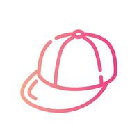 cap Line Gradient Icon White Background vector