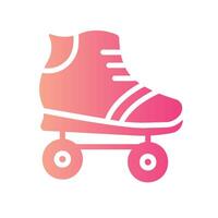roller skate Flat Gradient Icon White Background vector