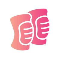 knee pads Flat Gradient Icon White Background vector