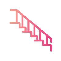 stairs Flat Gradient Icon White Background vector