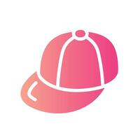 cap Flat Gradient Icon White Background vector