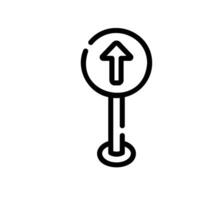 one way Line Icon White Background vector