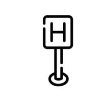 hospital Line Icon White Background vector