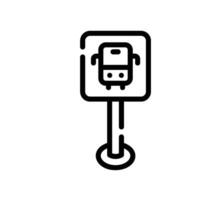 bus stop Line Icon White Background vector