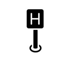 hospital Glyph Icon White Background vector