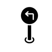turn left Glyph Icon White Background vector