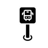 bus stop Glyph Icon White Background vector